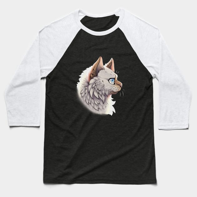 Golden Point British Longhair Side Portrait Baseball T-Shirt by Bamsdrawz